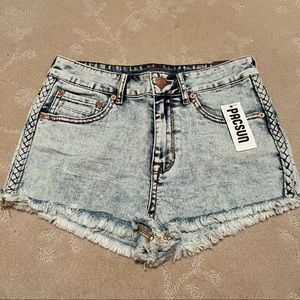 Kendall & Kylie Braided Jean Shorts
